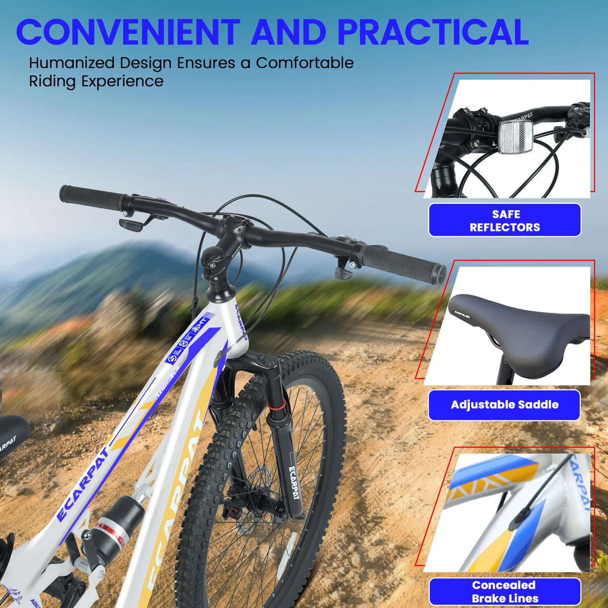 Ecarpat Mountain Bike With 21 Speed And Disc Brakes