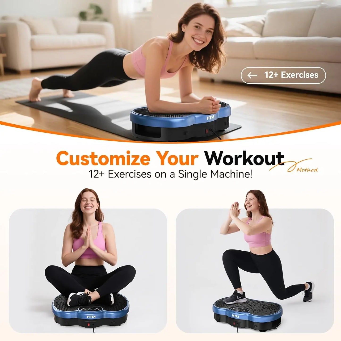 HTM Fitness Vibration Plate Calorie Tracking Body Plate