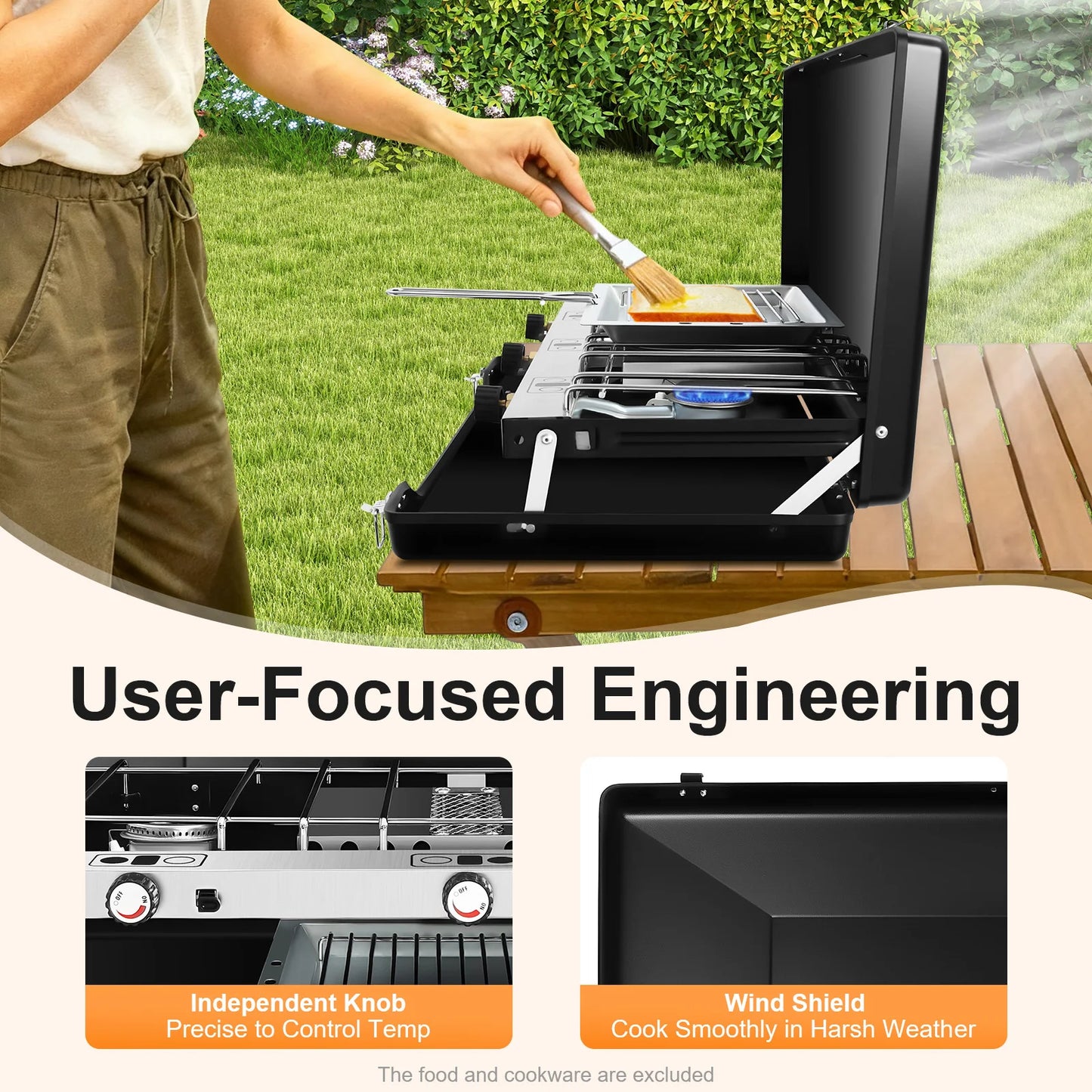 Portable Camping Stove 3 Burner Propane Outdoor Cooking