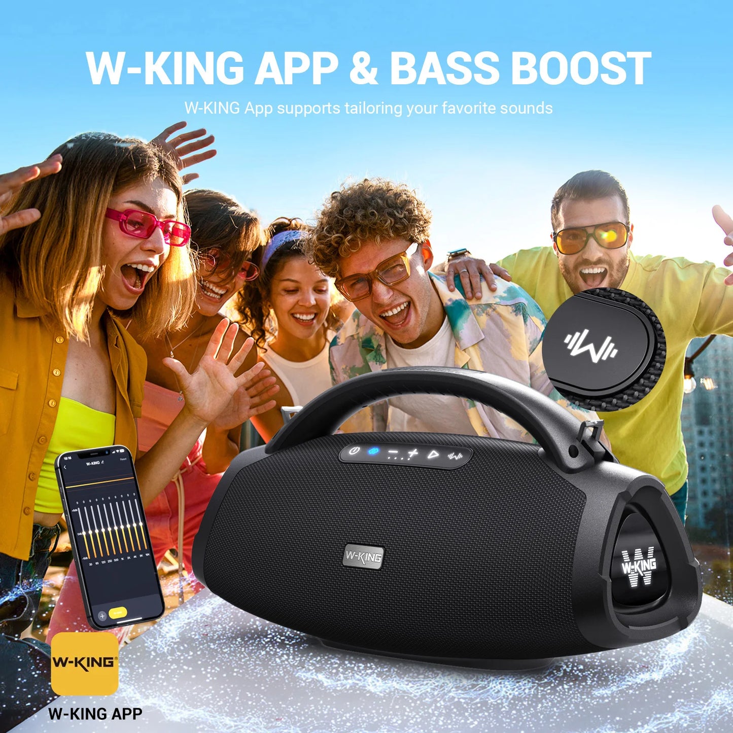 W-King D20 Portable 200W Bluetooth Party Speaker