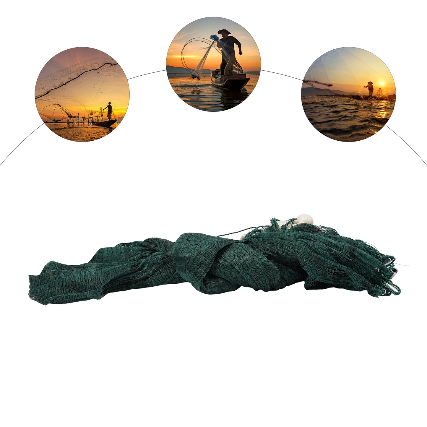 Bymaocar Fishing Drag Net With Weights And Floats