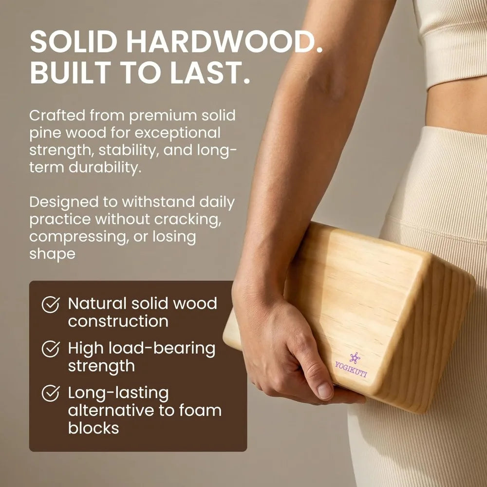 Yogikuti Original Wooden Yoga Blocks Set Of 2