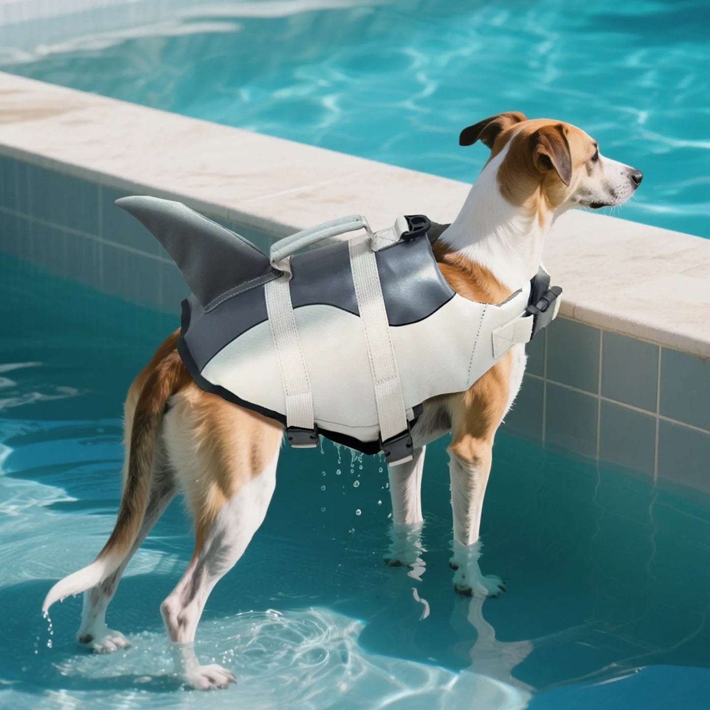 Dog Life Jacket With Handle For Safe Swimming