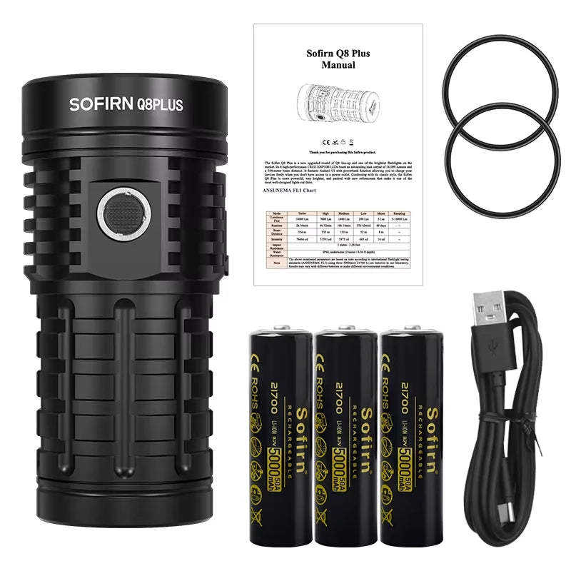Sofirn Q8 Plus USB C Rechargeable LED Flashlight