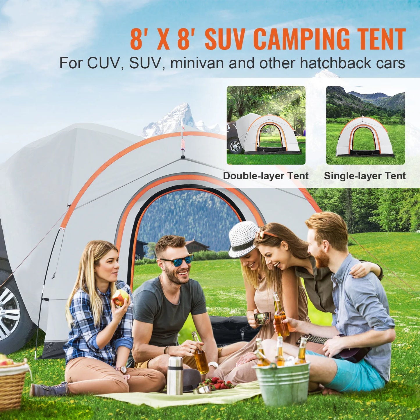 SucceBuy SUV Camping Tent Rain Layer Carry Bag