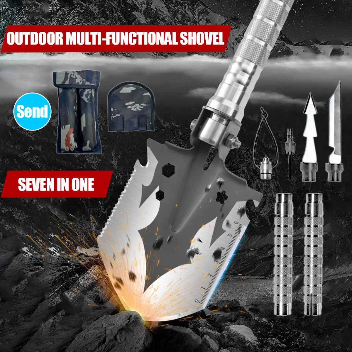 Skywolfeye Military Folding Shovel Multi Tool Outdoor Gear