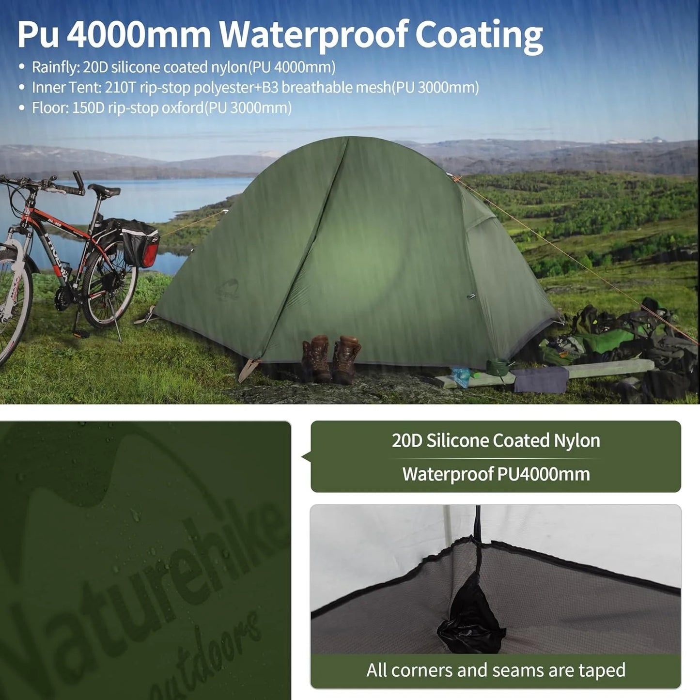 Naturehike Ultralight One Person Camping Tent Waterproof