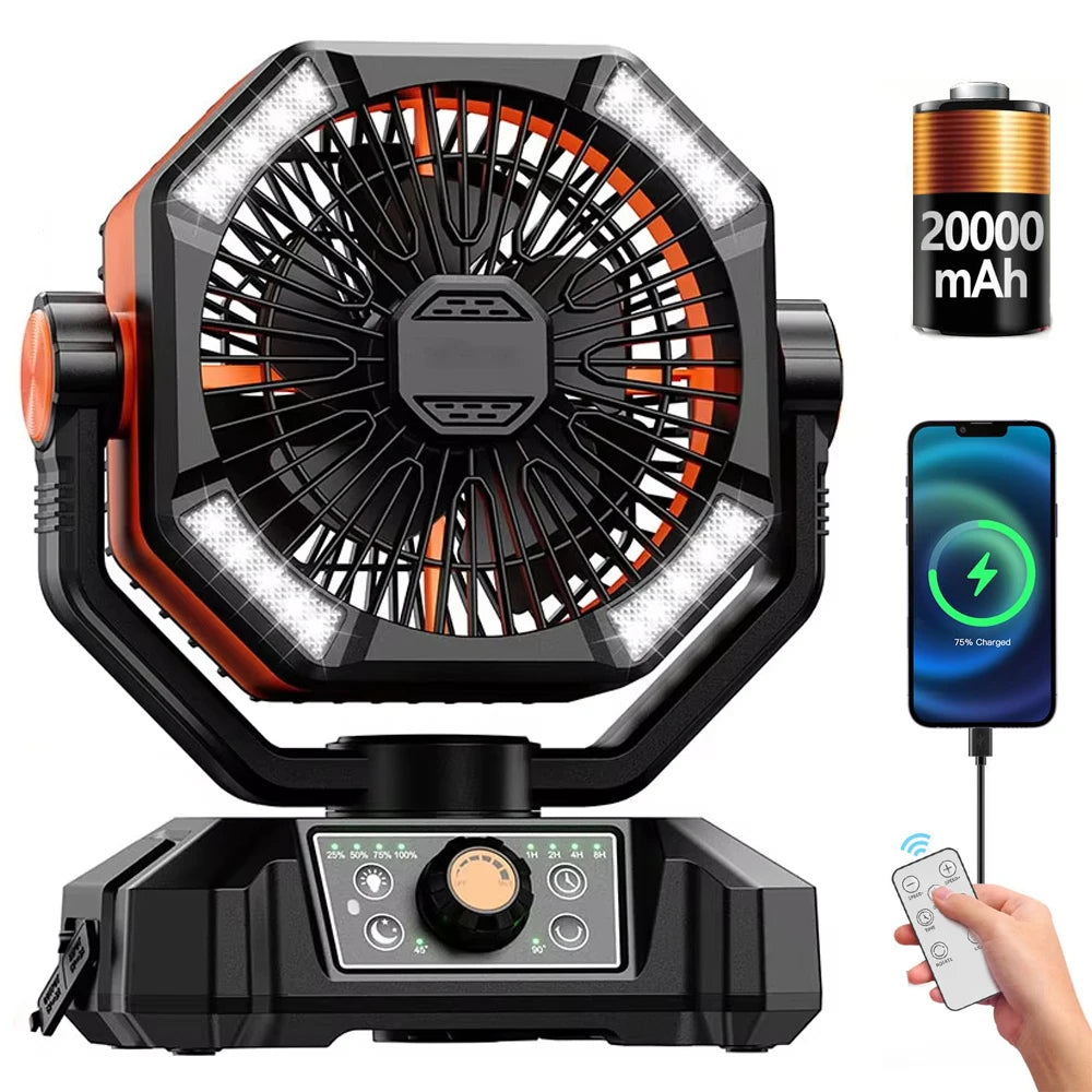 SKYTOO Dual Motor Camping Fan 20000mAh Rechargeable