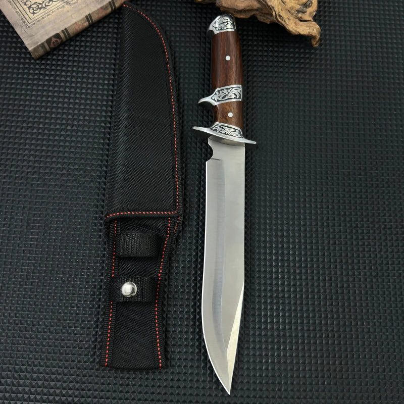 Gdekls Camping Knife With Wood Handle And Fixed Blade