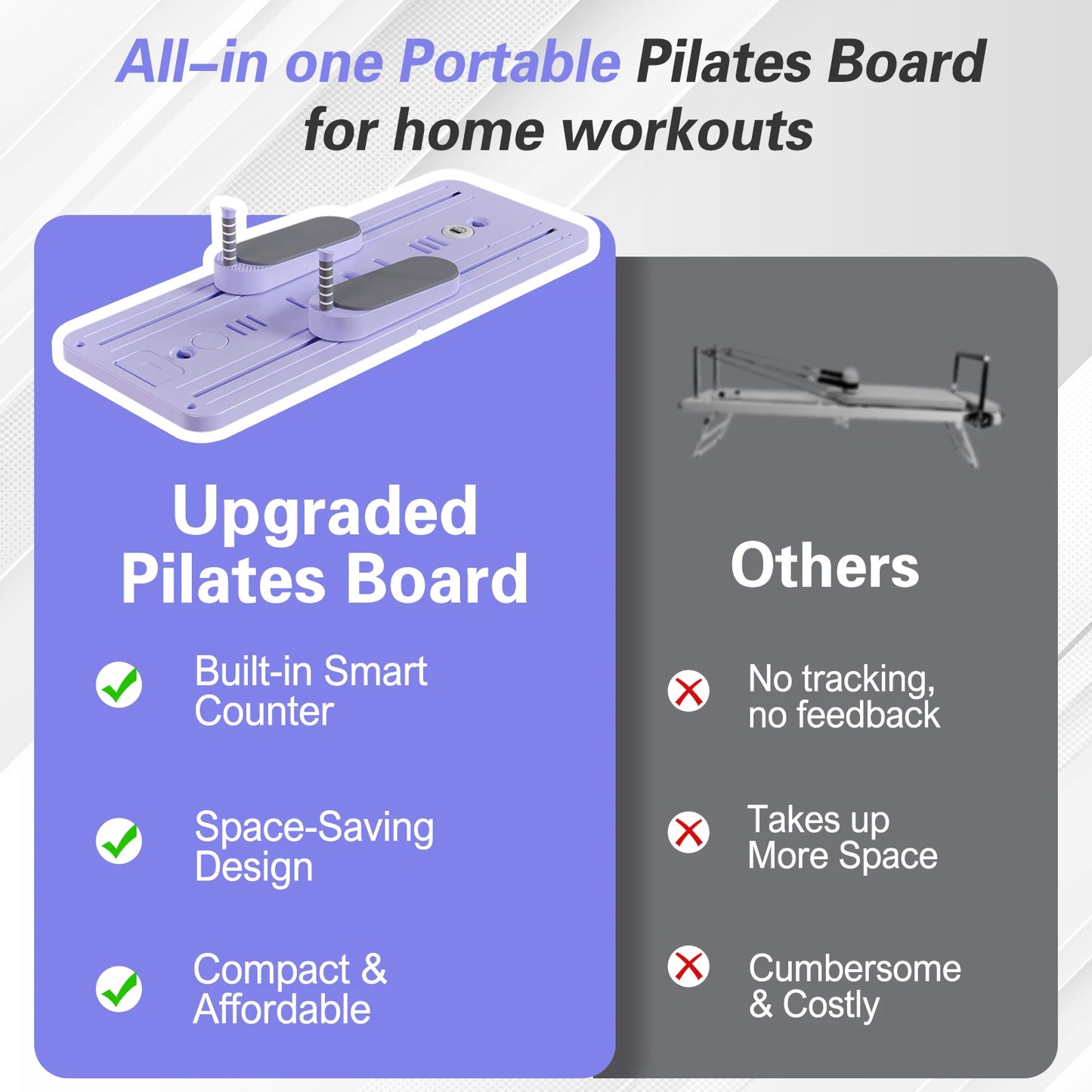 Foldable Pilates Bar Ab Board For Full Body Workout