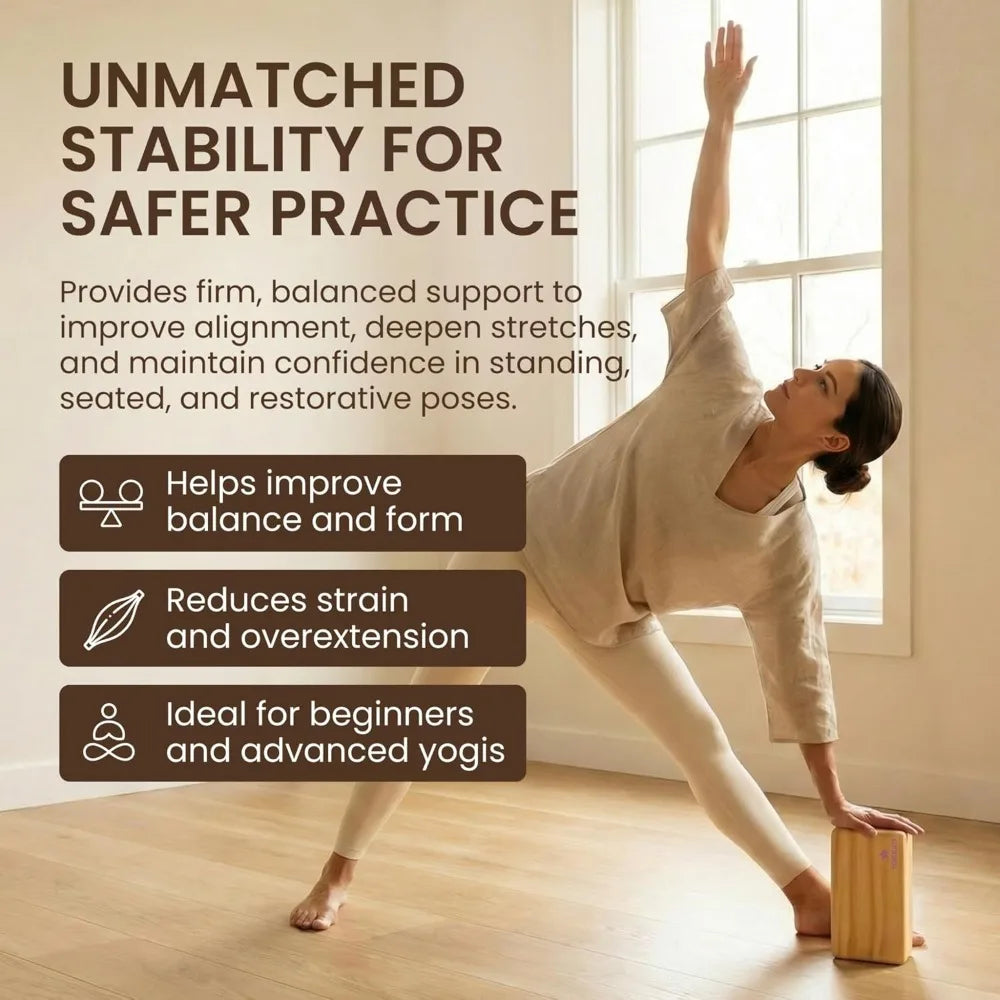 Yogikuti Original Wooden Yoga Blocks Set Of 2