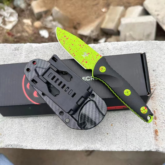 DIY Supplies Fixed Blade Knife 7Cr13Mov Steel Nylon Handle