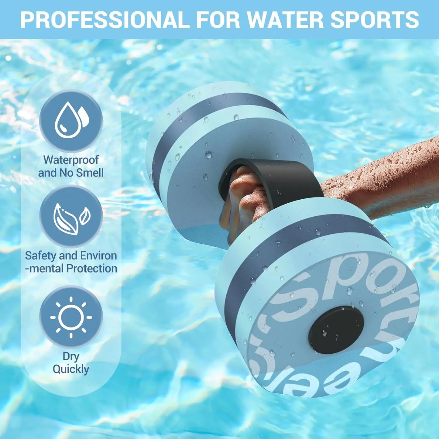 Water Aerobics Exercise Set Dumbbells Belt And Ankle Weights